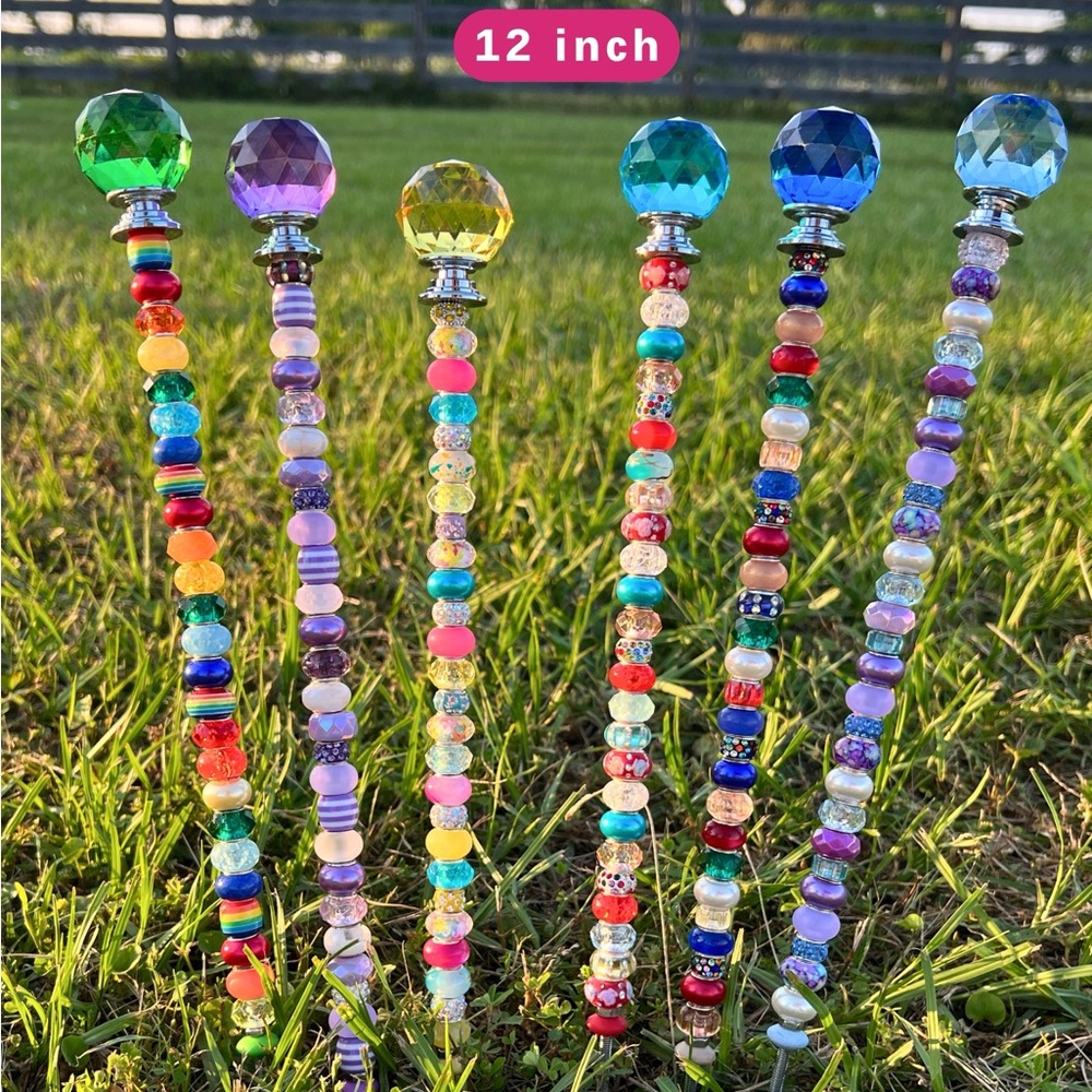 12 inch Colorful Beaded Garden Stakes